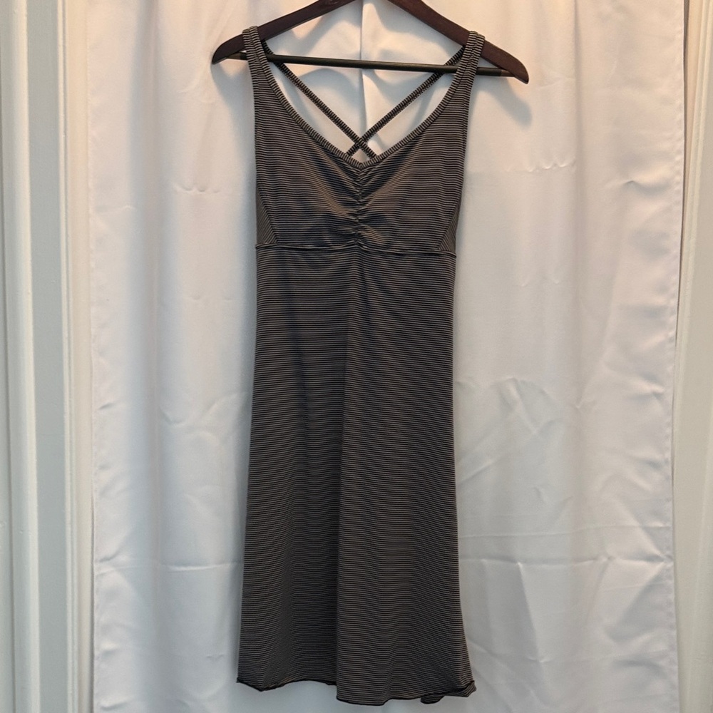 Prana Black & White Stripe Dress Small